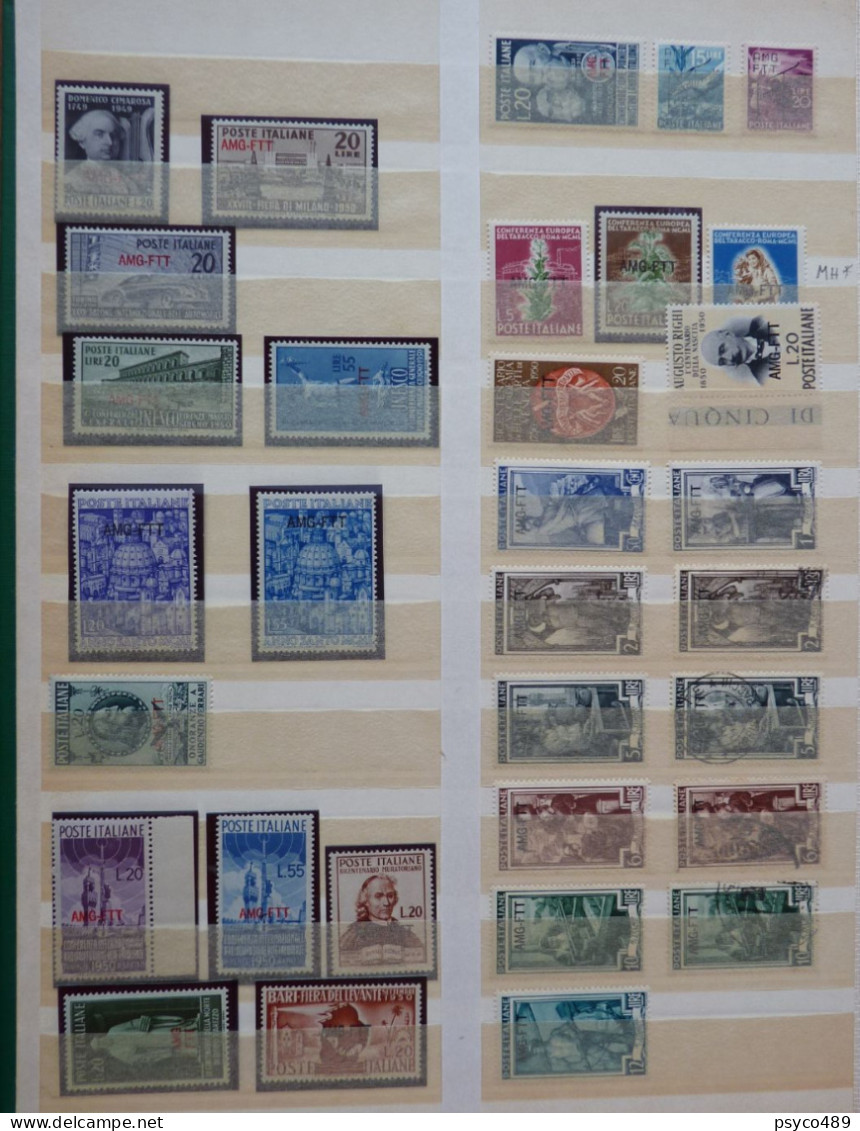 ITALIA Trieste -1945-54- "Collezione Quasi Completa" MNH** & USº (descrizione) - Strafport