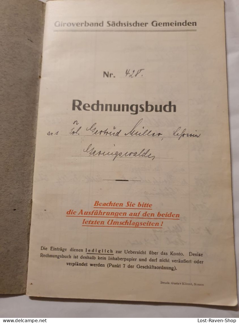 Rechnungsbuch - Stadtgirokasse Geringswalde - Documents Historiques