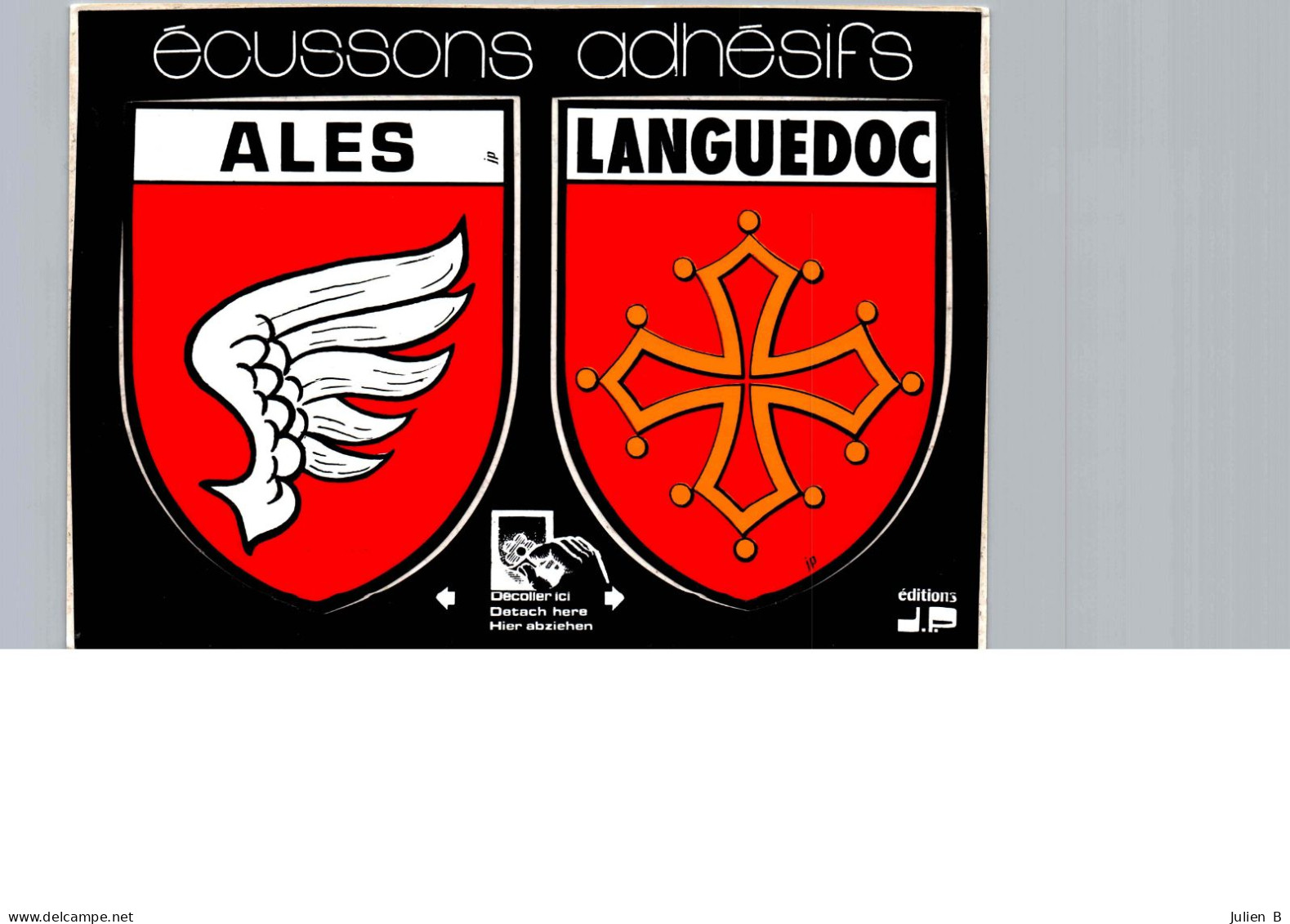 Ecussons Adhésif - Ales - Languedoc (postcard Stickers) - Languedoc-Roussillon