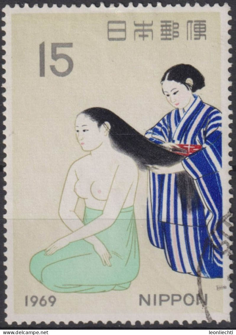 1969 Japan-Nippon ° Mi:JP 1037, Sn:JP 988, Yt:JP 940, Kami (Hair), Kobayashi Kokei, Philatelic Week - Usados