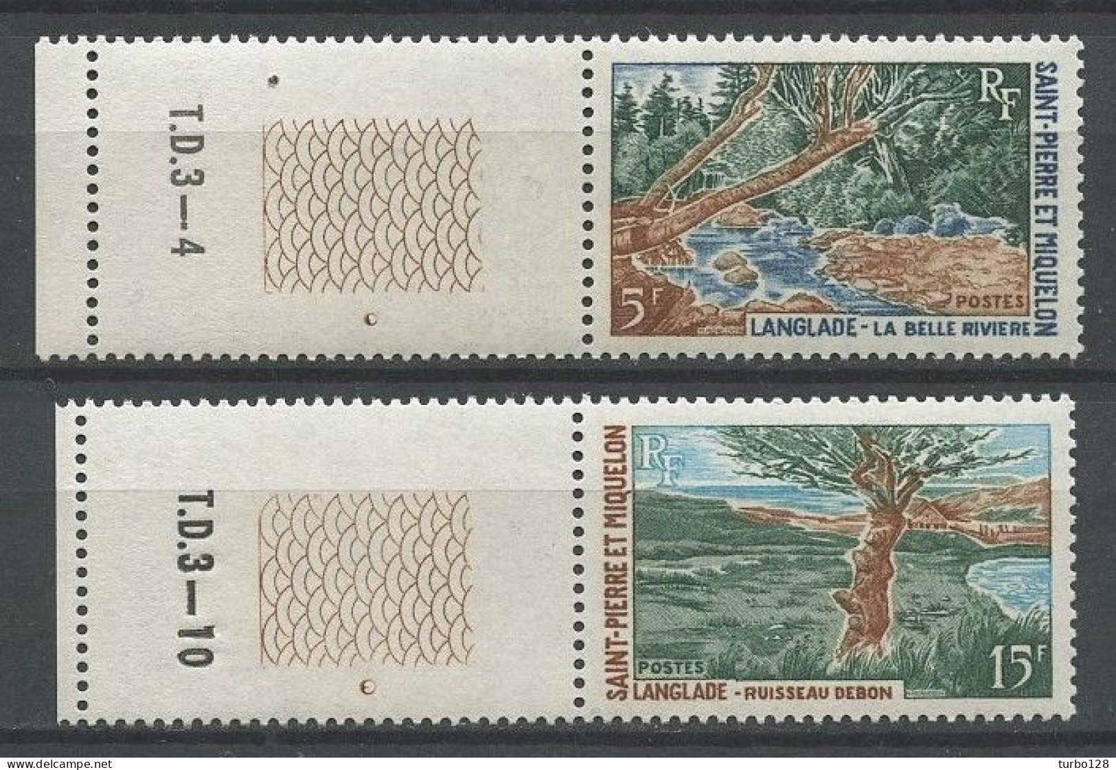 SPM MIQUELON 1968 N° 385/386 ** Neufs MNH Superbes C 10,70 € Paysages Rivière à Langlade Ruisseau DEbon Landscape - Nuevos