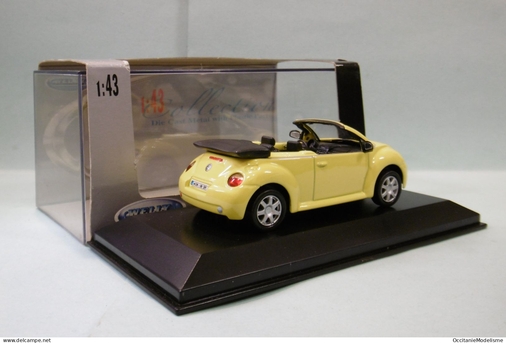 Welly - VW VOLKSWAGEN New Beetle Cabriolet Jaune Réf. 43009SW BO 1/43 - Welly