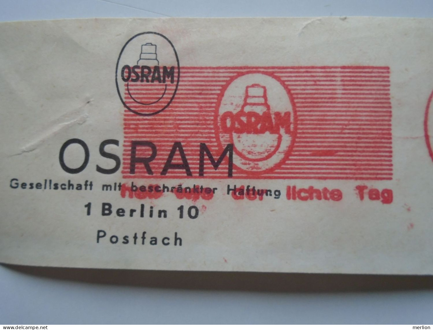 D200299  Red Meter Stamp - EMA - Freistempel  - Germany Berlin  1970  OSRAM - Electricité