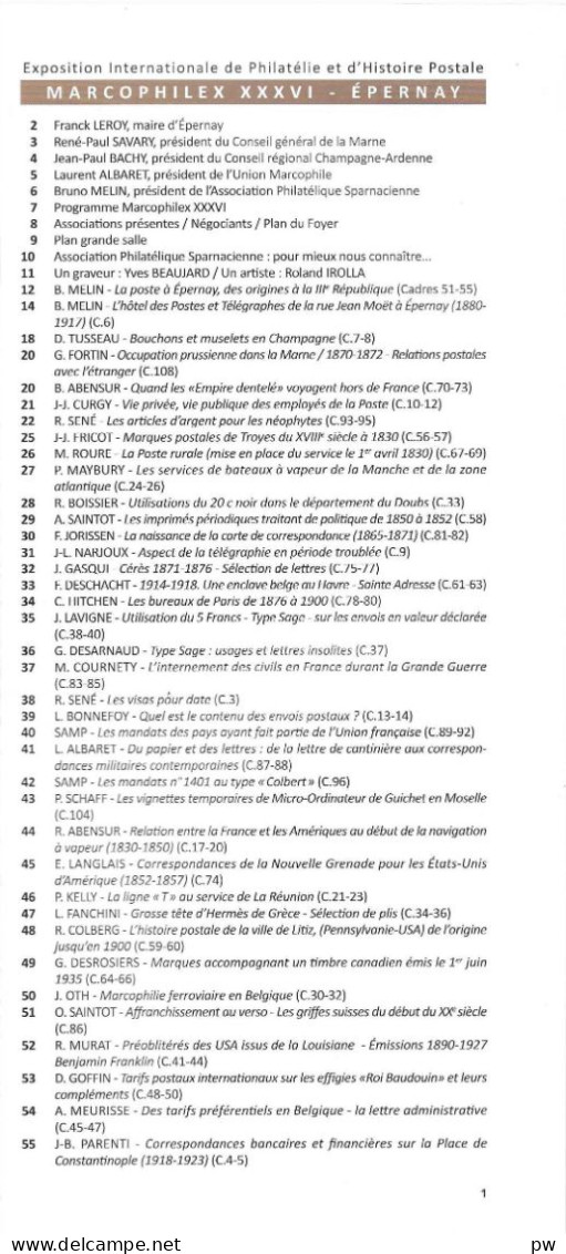 REVUE LES FEUILLES MARCOPHILES HORS-SERIE 2012-01 MARCOPHILEX XXXVI - French (from 1941)