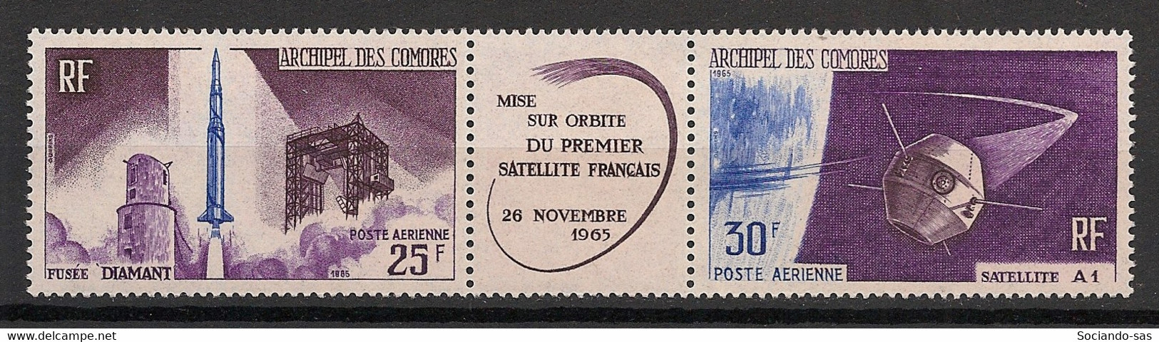 COMORES - 1966 - Poste Aérienne PA N°YT. 16A - 1er Satellite Français - Neuf Luxe ** / MNH / Postfrisch - Luchtpost