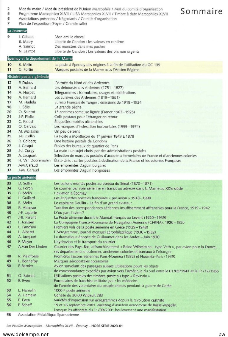 REVUE LES FEUILLES MARCOPHILES HORS-SERIE 2023-01 MARCOPHILEX XLVII - Français (àpd. 1941)