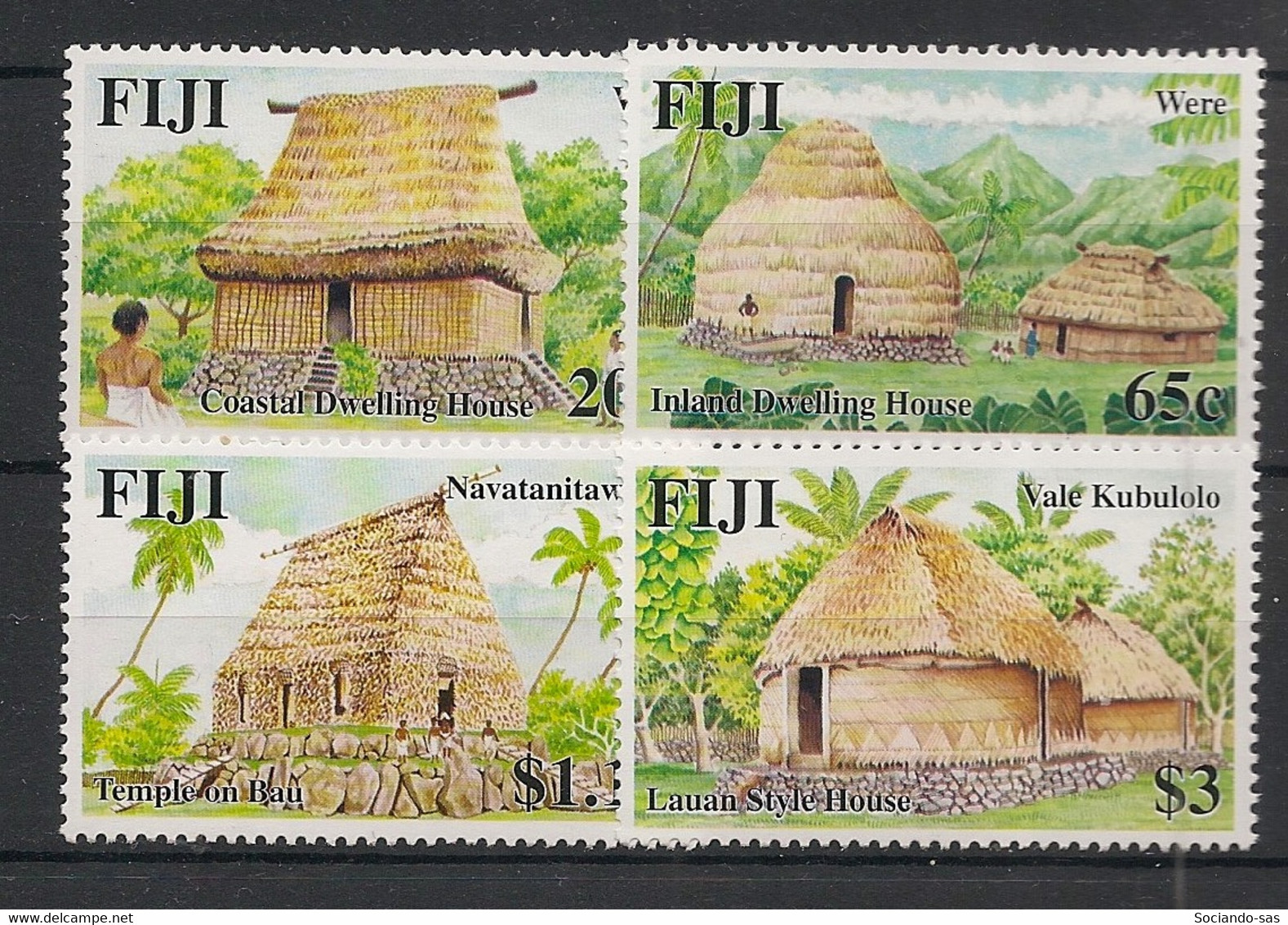 FIJI - 2007 - N°YT. 1136 à 1139 - Cases Traditionnelles - Neuf Luxe ** / MNH / Postfrisch - Fidji (1970-...)