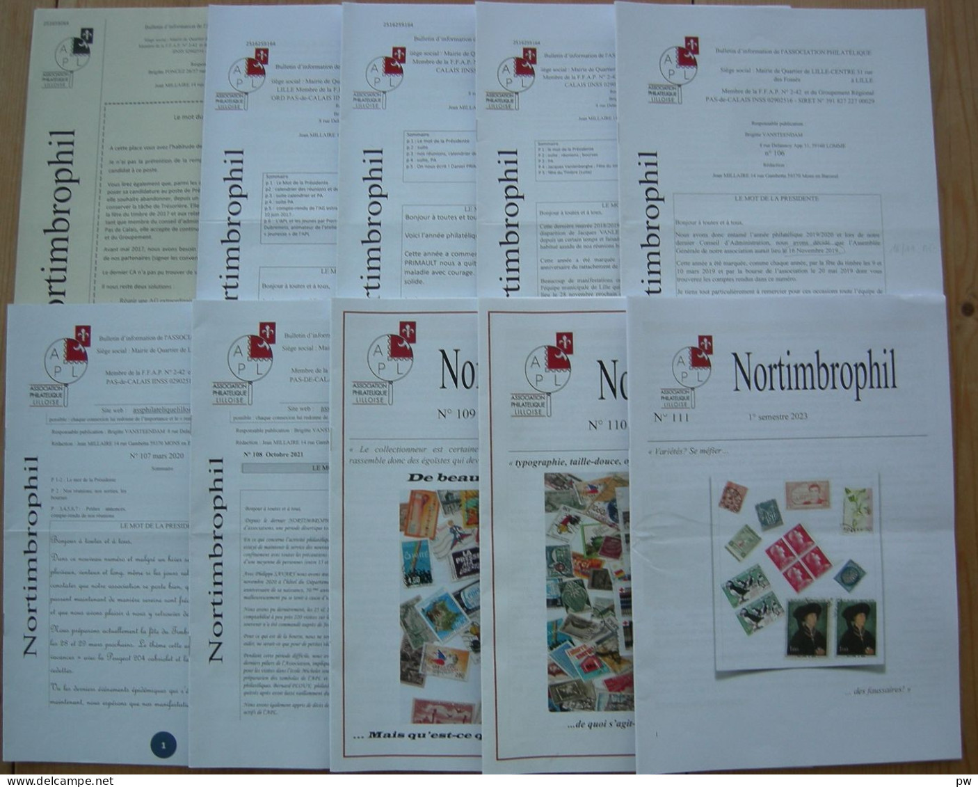 REVUE NORTIMBROPHIL N° 102/111 De 2017/2023 10 Bulletins - Frans (vanaf 1941)