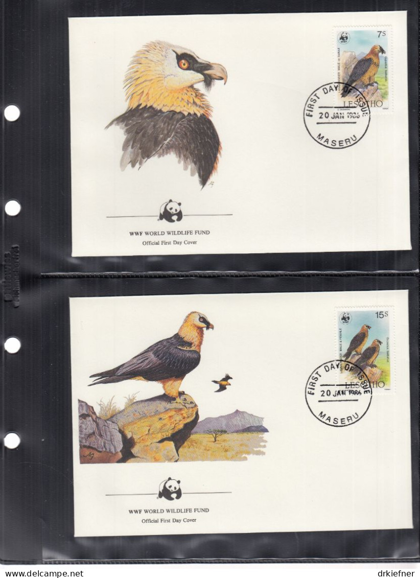 LESOTHO  556-559, 4 FDC*, WWF, Weltweiter Naturschutz: Bartgeier, 1986 - Lesotho (1966-...)