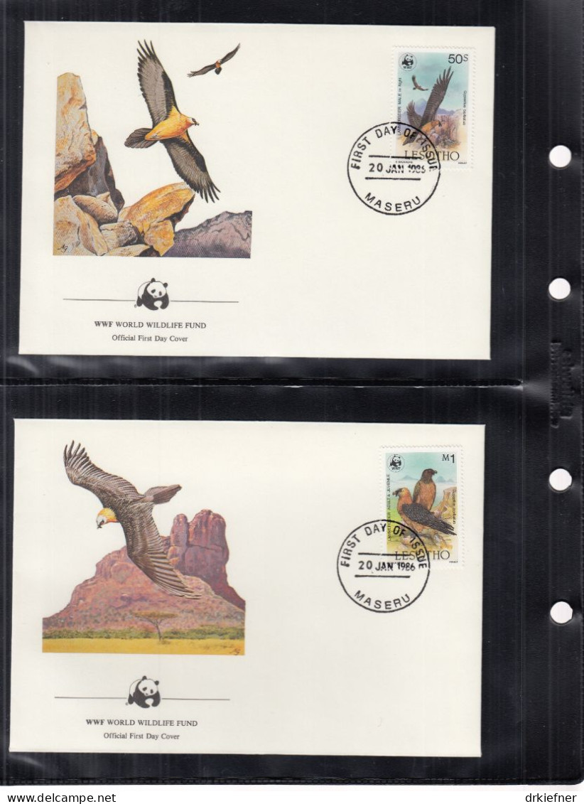 LESOTHO  556-559, 4 FDC*, WWF, Weltweiter Naturschutz: Bartgeier, 1986 - Lesotho (1966-...)