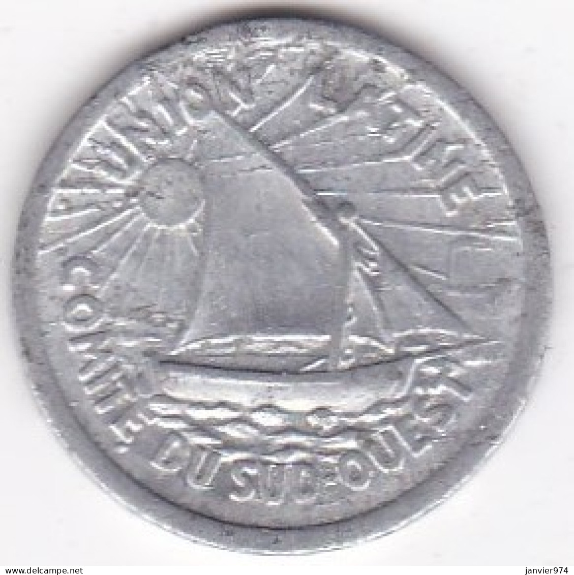 31. Haute Garonne Toulouse. 10 Centimes 1922 – 1933 . Union Latine, Comité Du Sud-Ouest, En Aluminium - Noodgeld