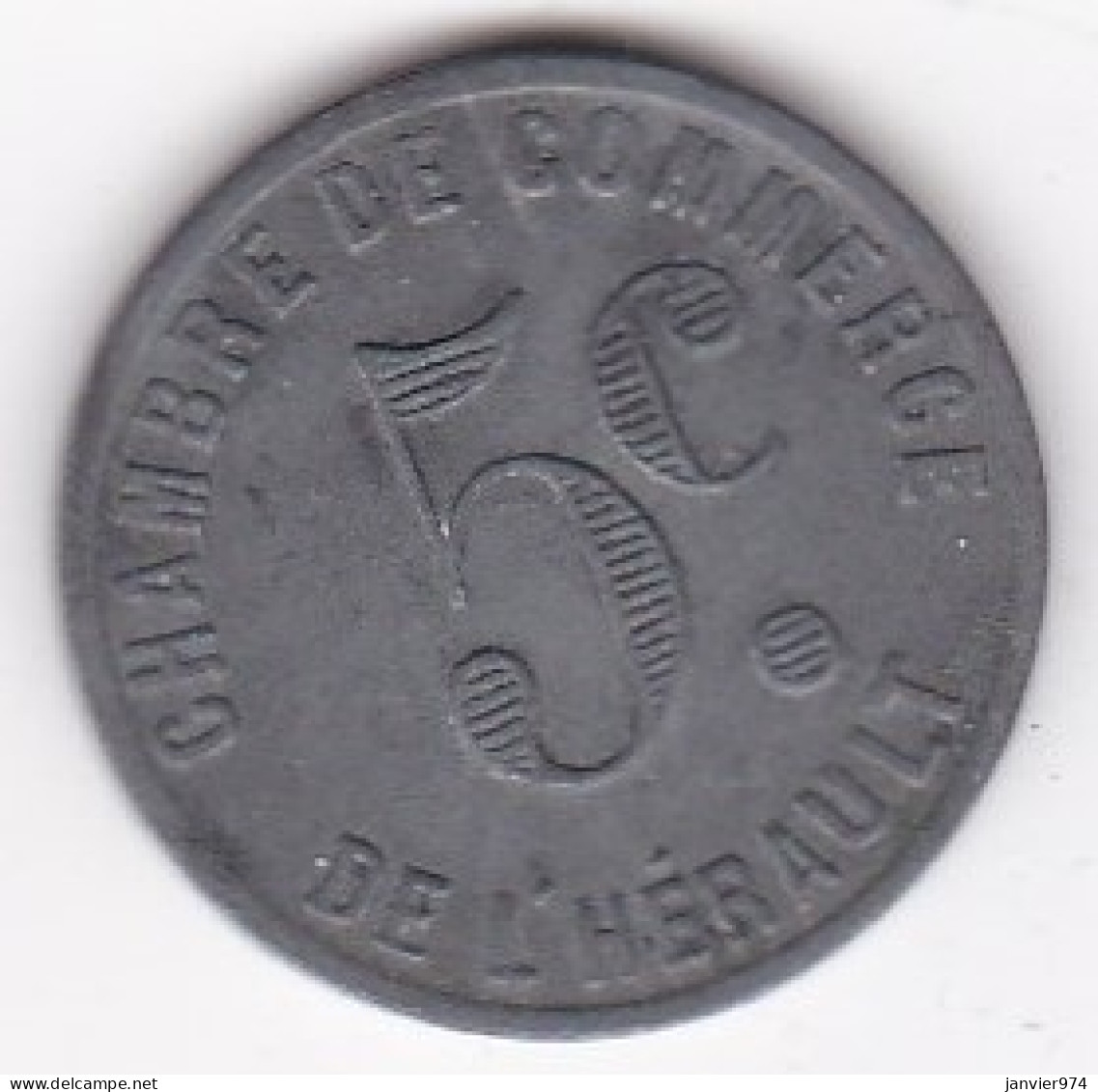 34 Hérault. Chambres De Commerce De L’Hérault. 5 Centimes ND, En Zinc - Monedas / De Necesidad