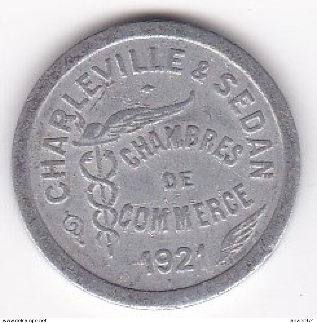 08 . Ardennes. Charleville-Sedan . Chambre De Commerce 10 Centimes 1921 , En Aluminium - Monedas / De Necesidad