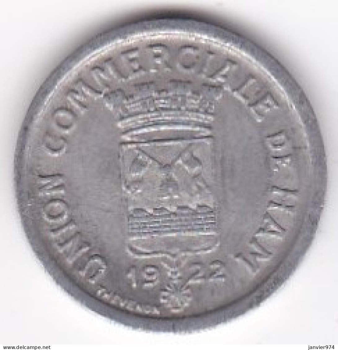 80. Somme . Ham. Union Commerciale . 5 Centimes 1922, En Aluminium - Monétaires / De Nécessité