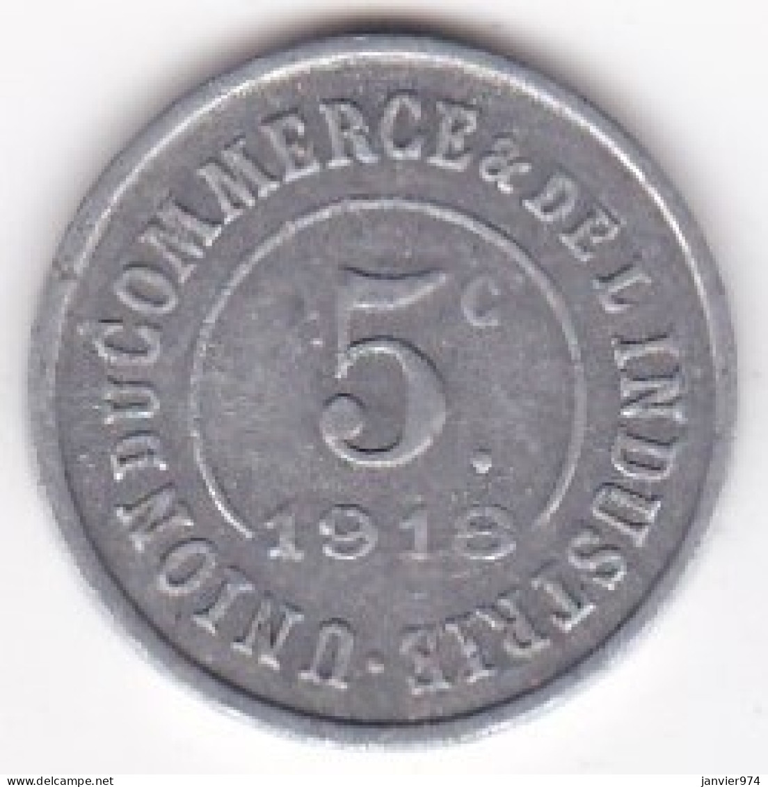 78. Yvelines. St Germain-en-Laye, Union Du Commerce Et De L'industrie. 5 Centimes 1918, En Aluminium - Monedas / De Necesidad