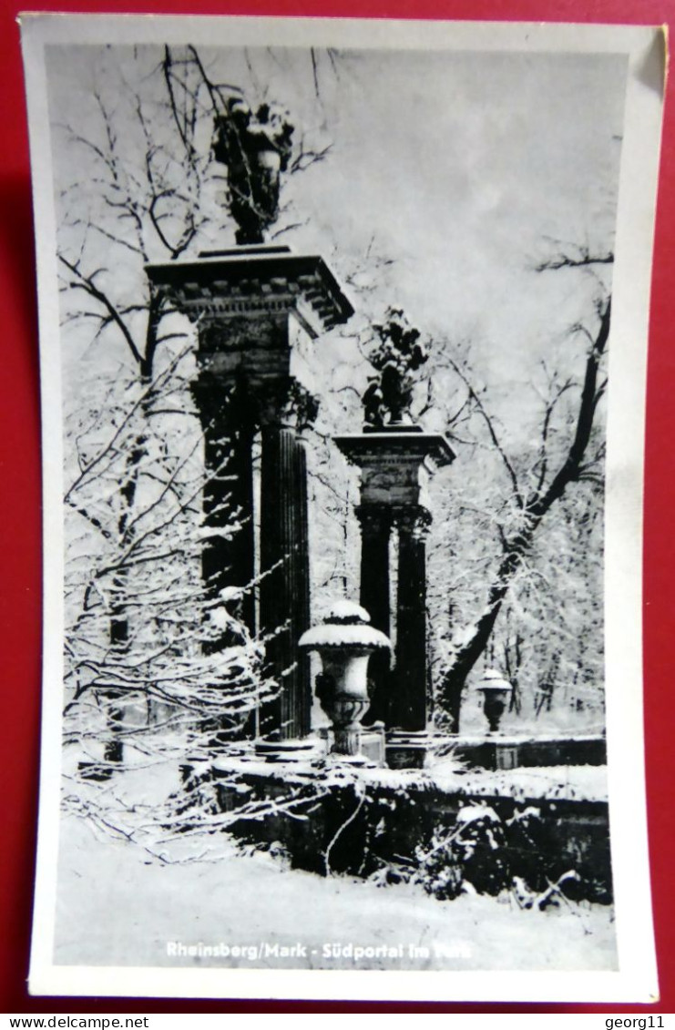 Rheinsberg / Mark- 1955 Schloss Park Winter Portal - Historische PK - Brandenburg - Echt Foto - Rarität - Rheinsberg