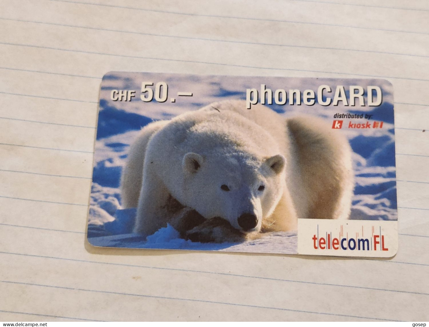 LIECHTENSTEIN-(LI-16A)-POLAR BEAR-(41)(416-374-3884-5806)(50CHF)-(10/03)-tirage-30.000-used Card - Liechtenstein