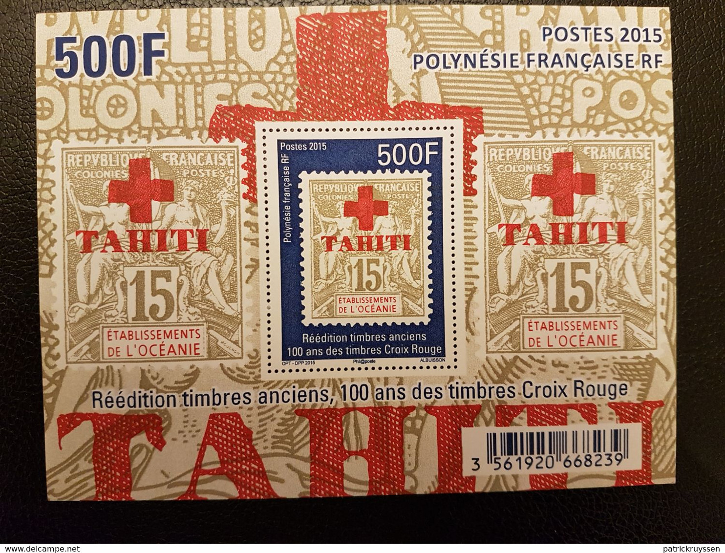 Polynesia 2015 Polynesie Reissue Old Stamps 100 Years Red Cross Stamps 1915 Ms1v Mnh - Ungebraucht