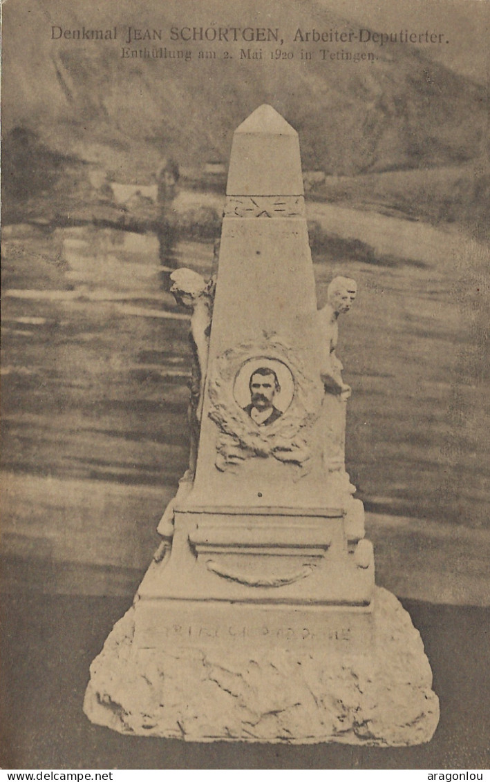 Luxembourg - Luxemburg -  TETINGEN - DENKMAL  JEAN SCHOERTGEN , ARBEITER UND DEPUTIERTER  1920 - Bourscheid