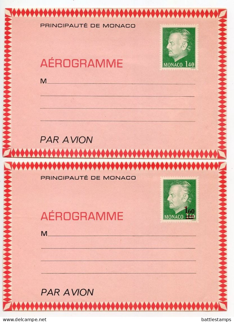 Monaco 1970's 4 Different Mint Aeogrammes - Prince Rainier III, Royal Place & International Year Of The Child - Postal Stationery