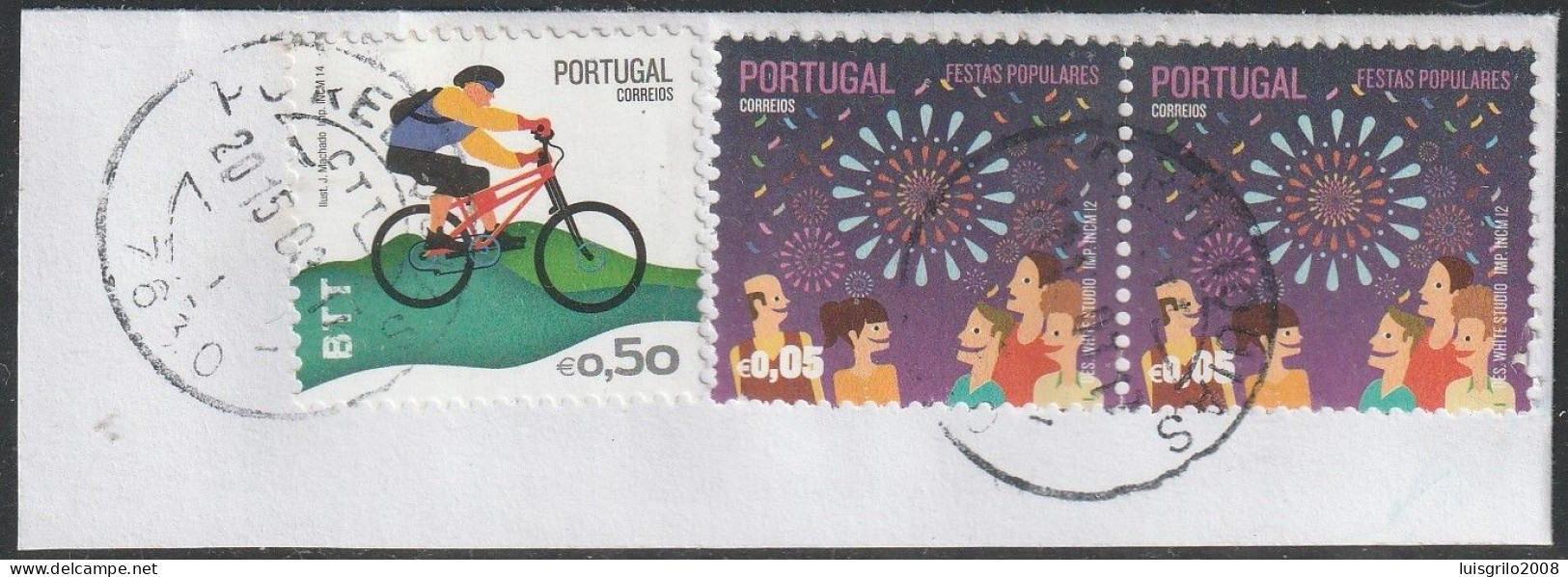 Fragment - Postmark RELIQUIAS . 2015 -|- Mundifil Nºs 4408 + 4222 - Used Stamps