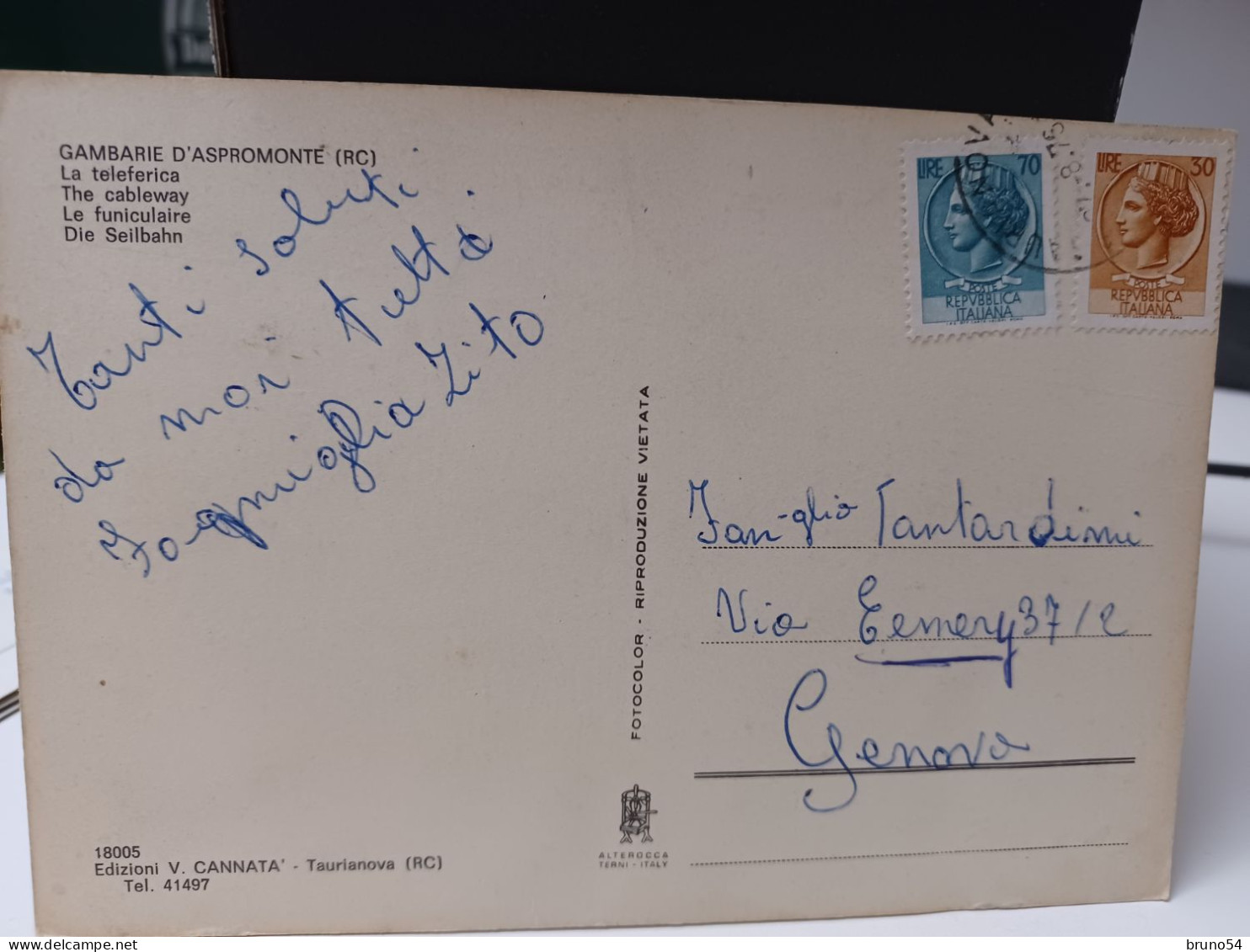 Cartolina Gambarie  Comune Di Santo Stefano In Aspromonte, In Provincia Di Reggio Calabria ,la Teleferica Anni 70 - Reggio Calabria