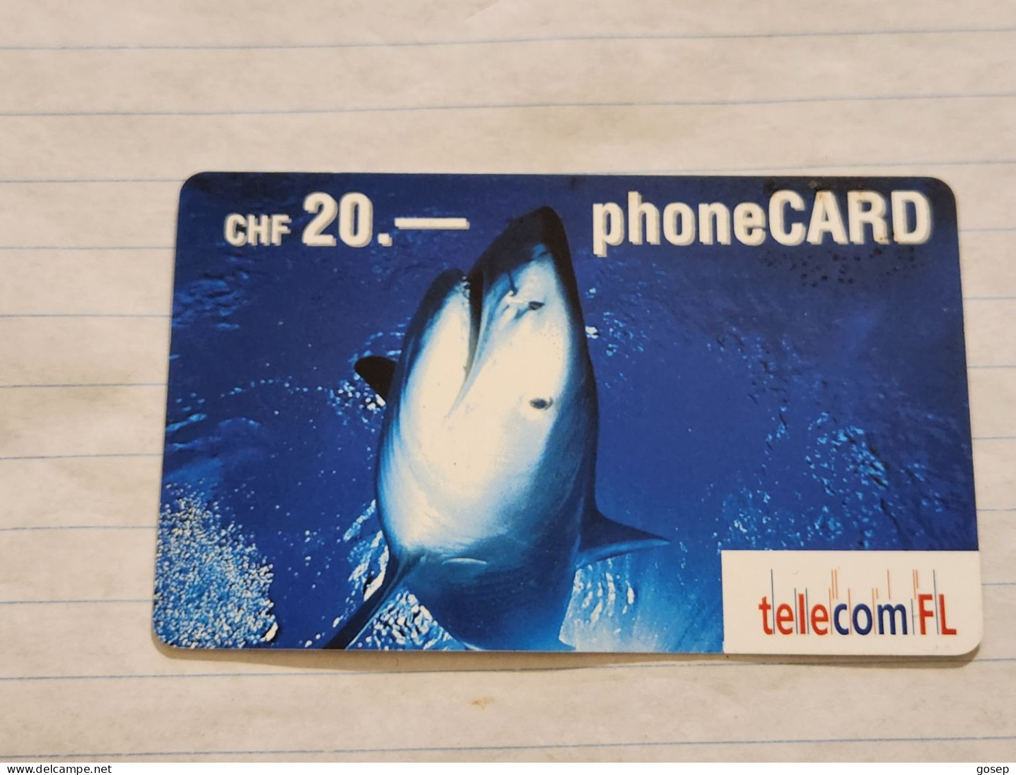 LIECHTENSTEIN-(LI-18A)-SHARK-(46)(415-842-8199-4457)(20CHF)-(6/03)(15842875)-tirage-100.000-used Card - Liechtenstein