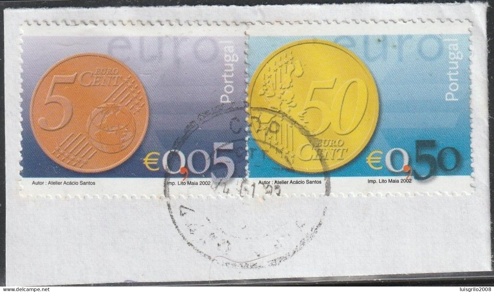 Fragment - Euro -|- Mundifil Nºs 2836 + 2839 - Gebruikt