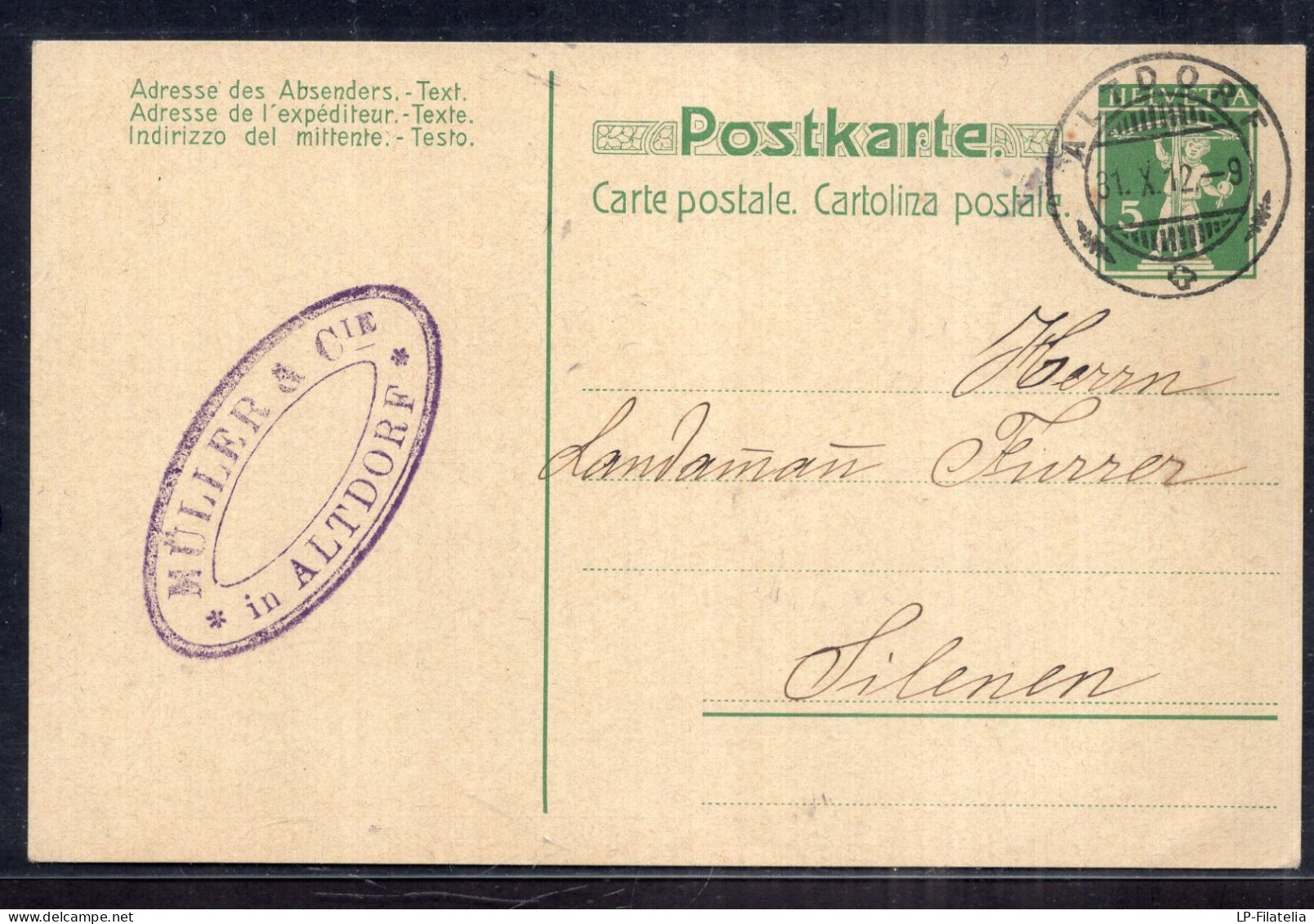 Helvetia - 1912 - Postkarte - Carte Postale - Cartolina Postale - Entiers Postaux