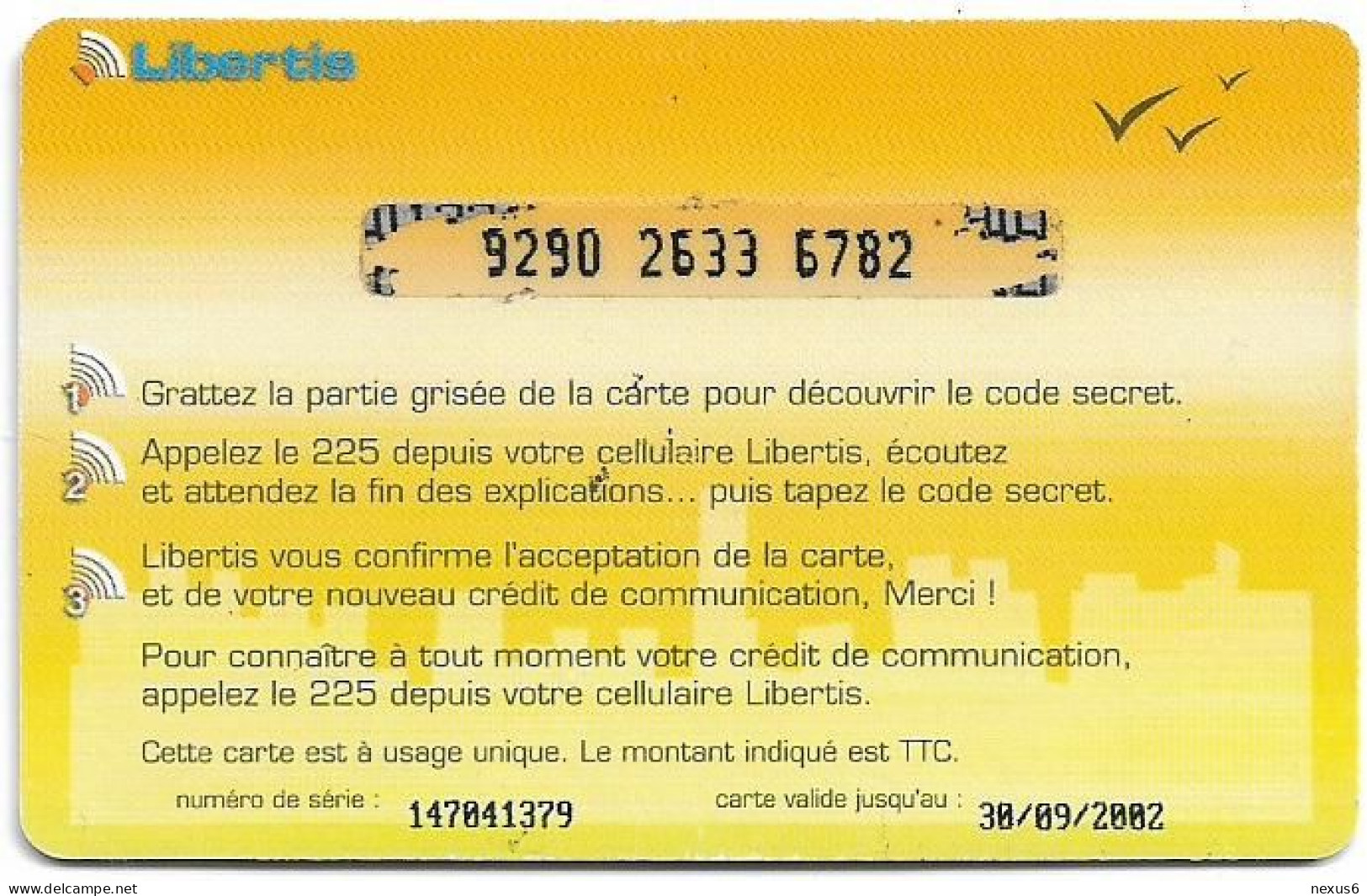 Gabon - Libertis - Woleu-Ntem, Exp.30.09.2002, GSM Refill 5.000FCFA, Used - Gabun