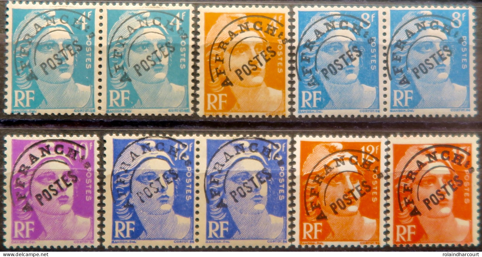 R712/151 - TYPE MARIANNE DE GANDON - PREO - 1949/1951 - N°98-99-101-102-103-103A-104 NEUFS** - 1953-1960