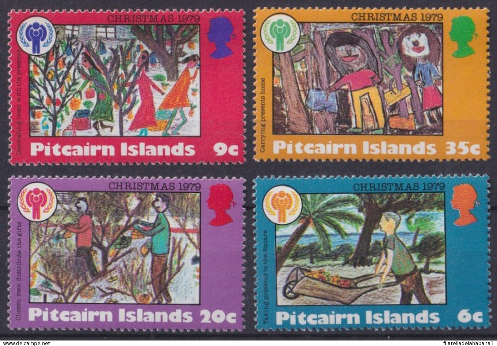 F-EX47531 PITCAIRN IS MNH 1979 CHARISTMAS NAVIDAD NAIF ART PAINTING UNICEF.  - UNICEF