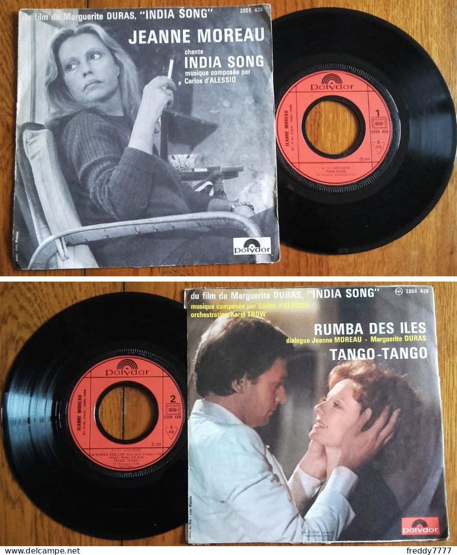 RARE French SP 45t RPM (7") BOF OST «INDIA SONG» (Jeanne Moreau, 1975) - Música De Peliculas