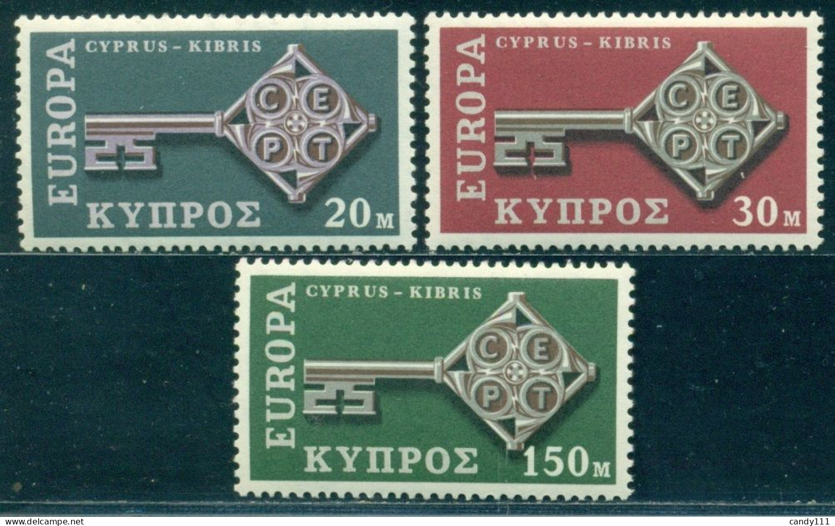 1968 Europa CEPT,Cruciform Key With CEPT Emblem,Cyprus,307,MNH - 1968