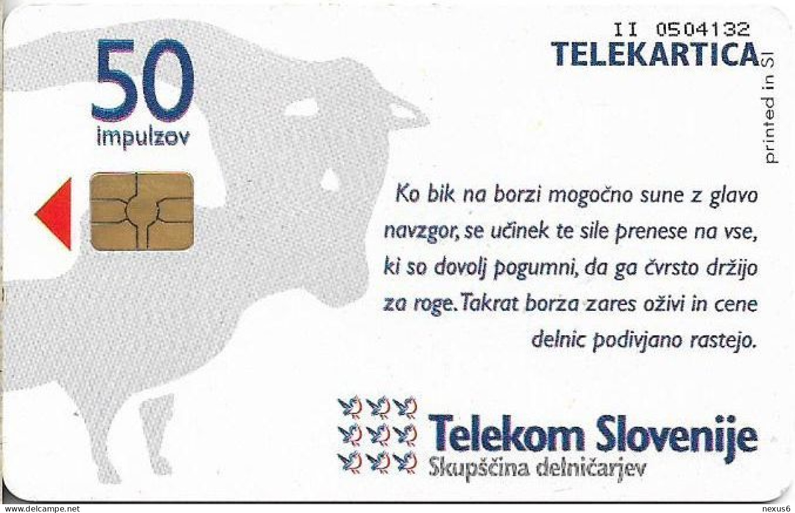 Slovenia - Telekom Slovenije - Assembly Of Shareholders - Bulls, Gem5 Black, 12.1998, 50Units, 9.080ex, Used - Slowenien