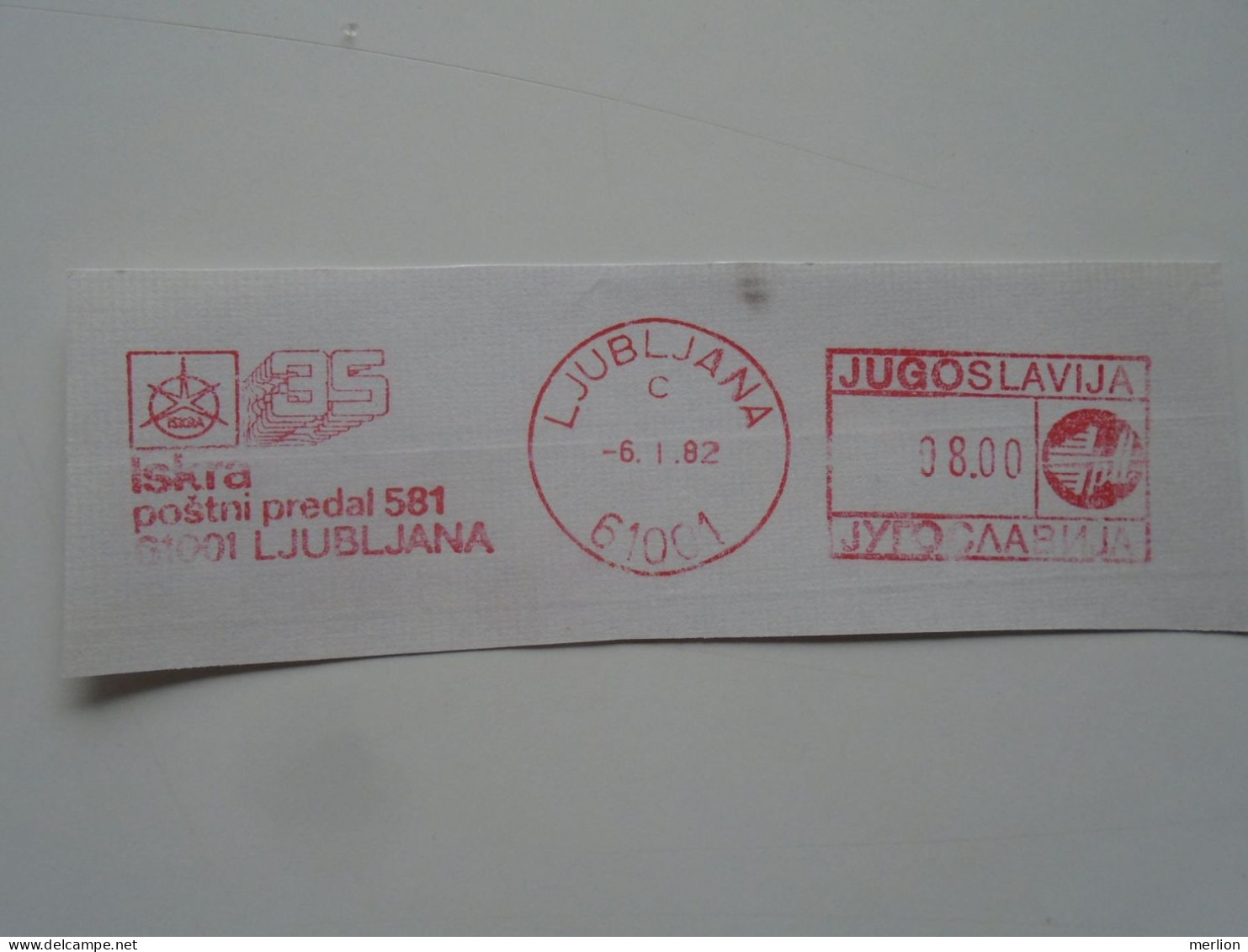 D200319 Red Meter Stamp - EMA - Freistempel  -Yugoslavia  - Slovenia Ljubljana   -1982 ISKRA - Otros & Sin Clasificación