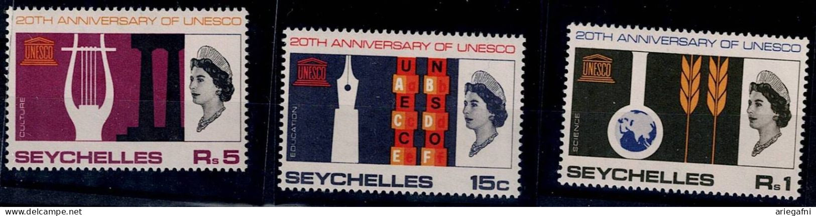 SEYCHELLES 1965 UNESCO MI No 232-4 MNH VF!! - Seychellen (...-1976)