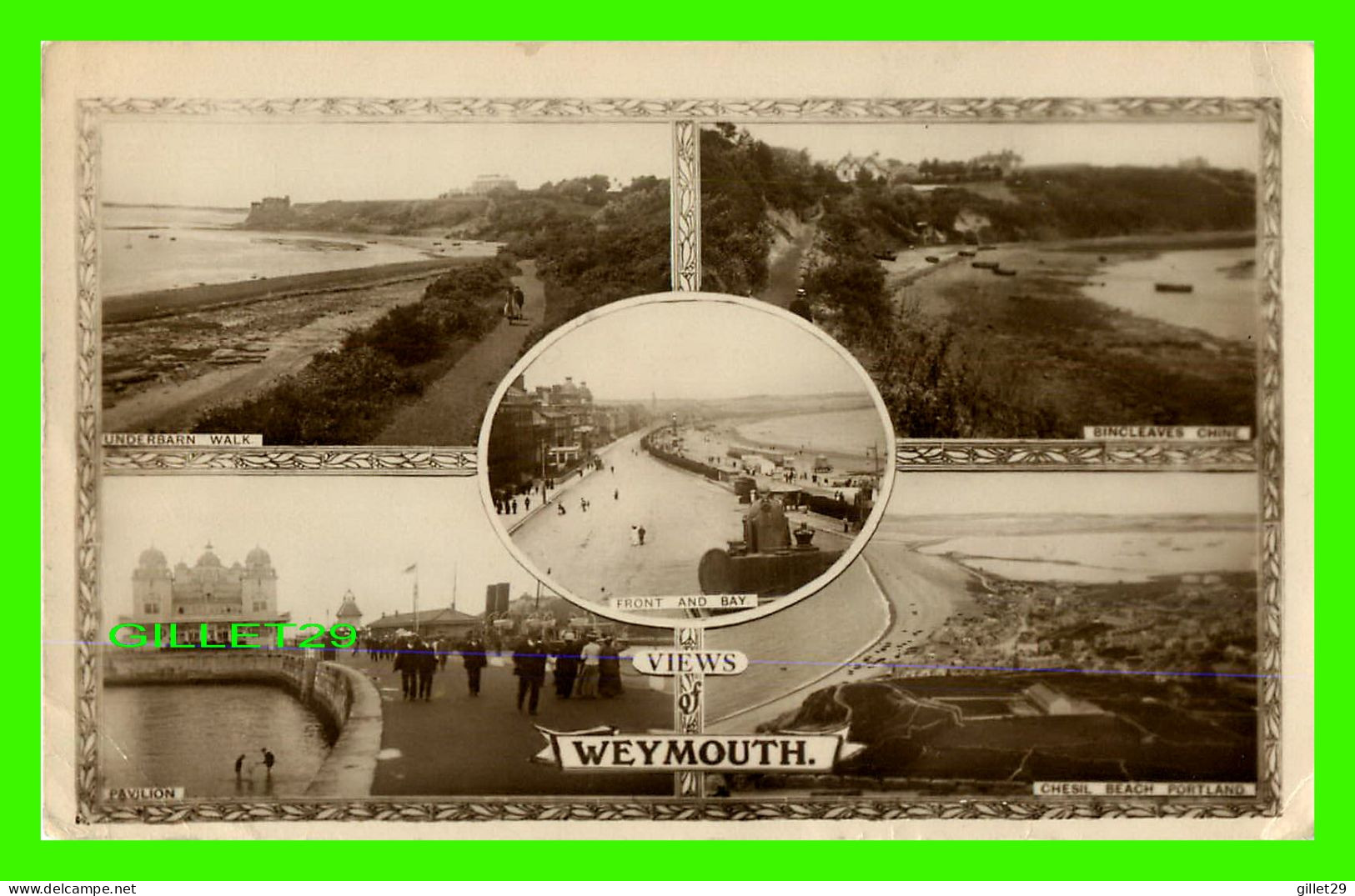 WEYMOUTH, DORSET, UK -  5 VIEWS OF THE CITY -  TRAVEL IN 1918 - REAL PHOTO SERIES - - Weymouth