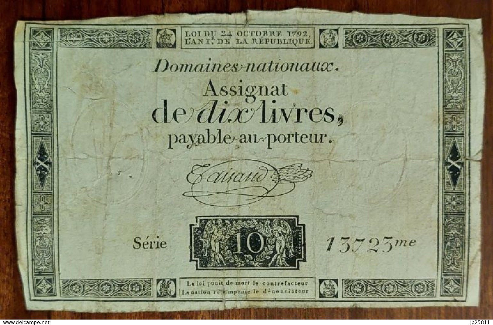 Frankreich France - Assignat 10 Livres 1792 - French Revolution - Assignats & Mandats Territoriaux