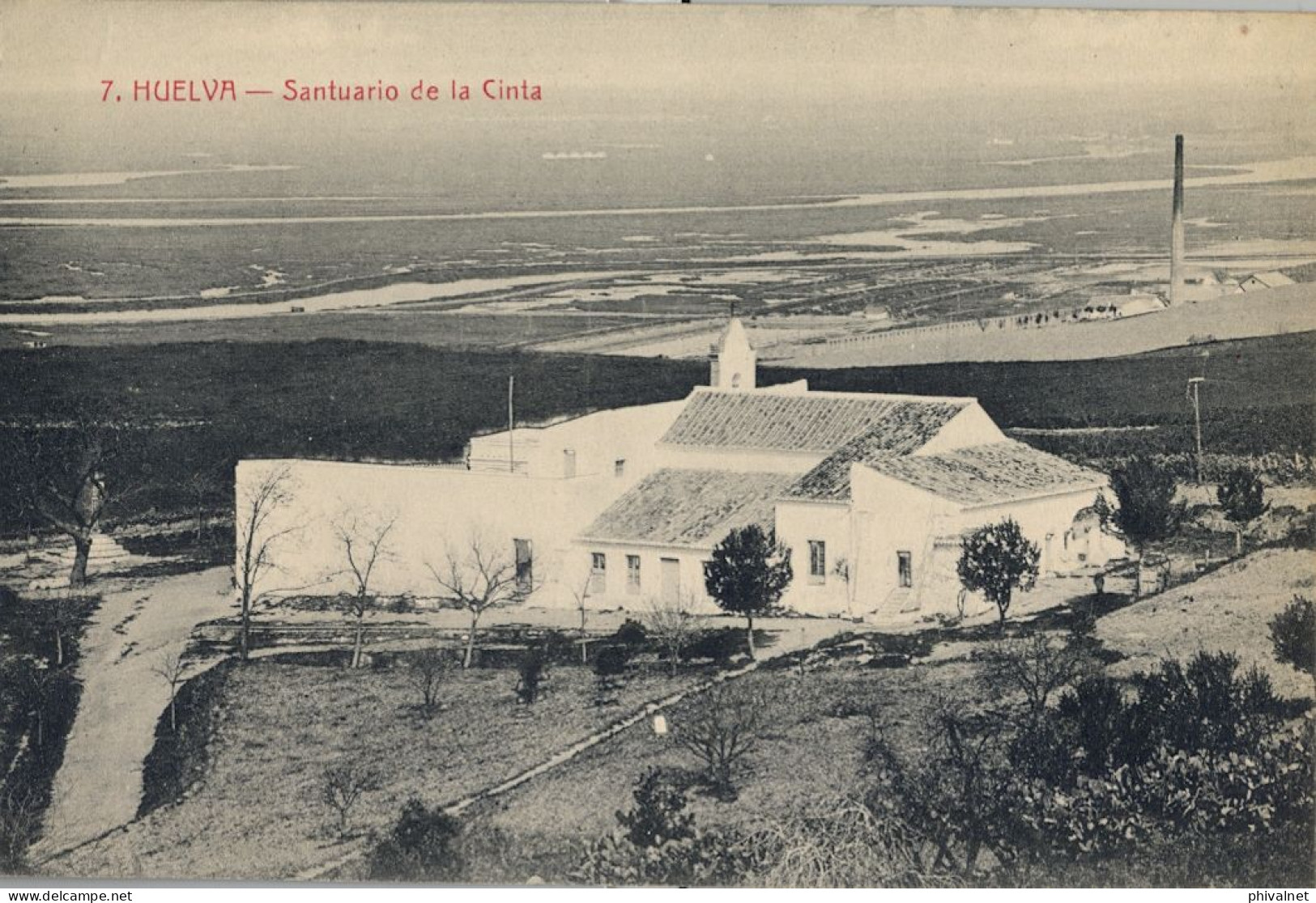 HUELVA , SANTUARIO DE LA CINTA , ED. PAPELERIA INGLESA Nº 7  , T.P. NO CIRCULADA - Huelva