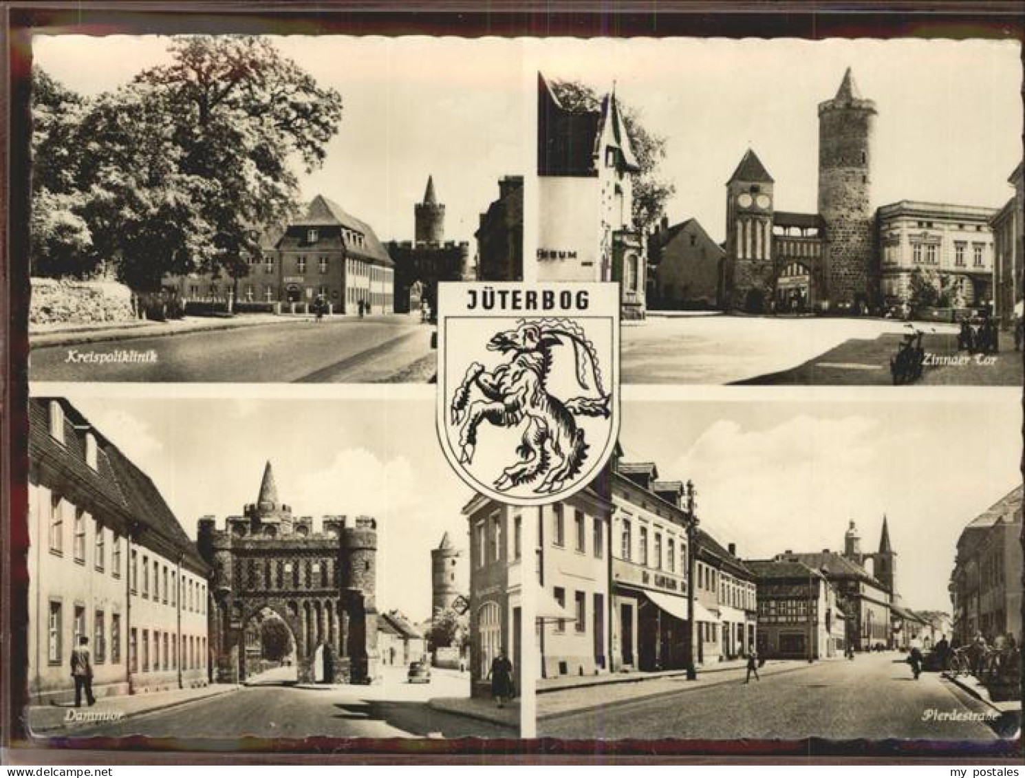 41405497 Jueterbog Kreispoliklinik Zinnaer Tor Dammtor Turm Pferdestrasse Wappen - Jueterbog