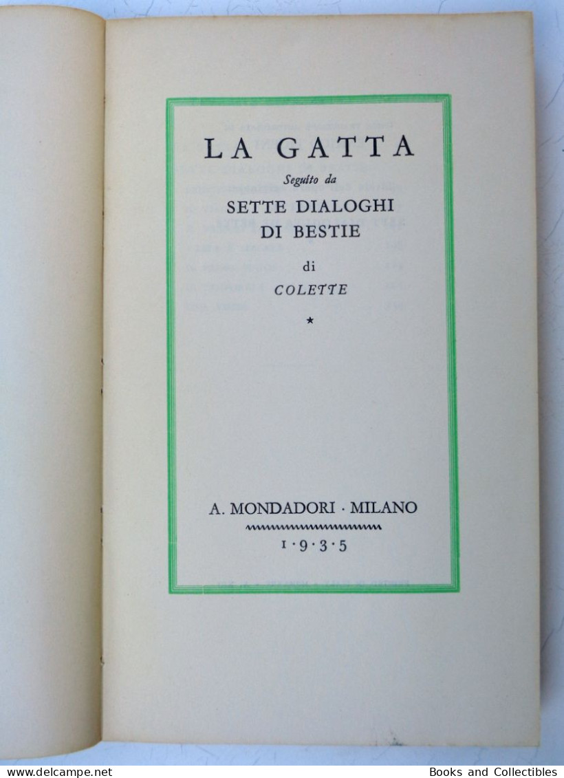 Colette " LA GATTA " - Medusa N° 55 - Mondadori, 1935 (XIII) * Rif. LBR-AA - Berühmte Autoren