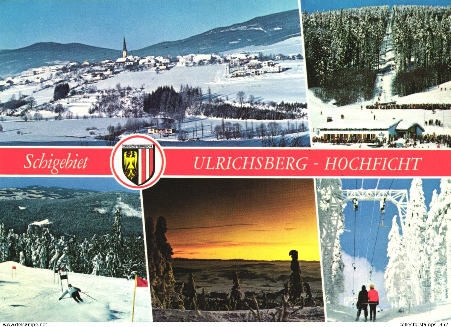 ULRICHTSBERG, ROHRBACH, MULTIPLE VIEWS, ARCHITECTURE, SKI RESORT, SUNSET, EMBLEM, SKI LIFT, AUSTRIA, POSTCARD - Rohrbach