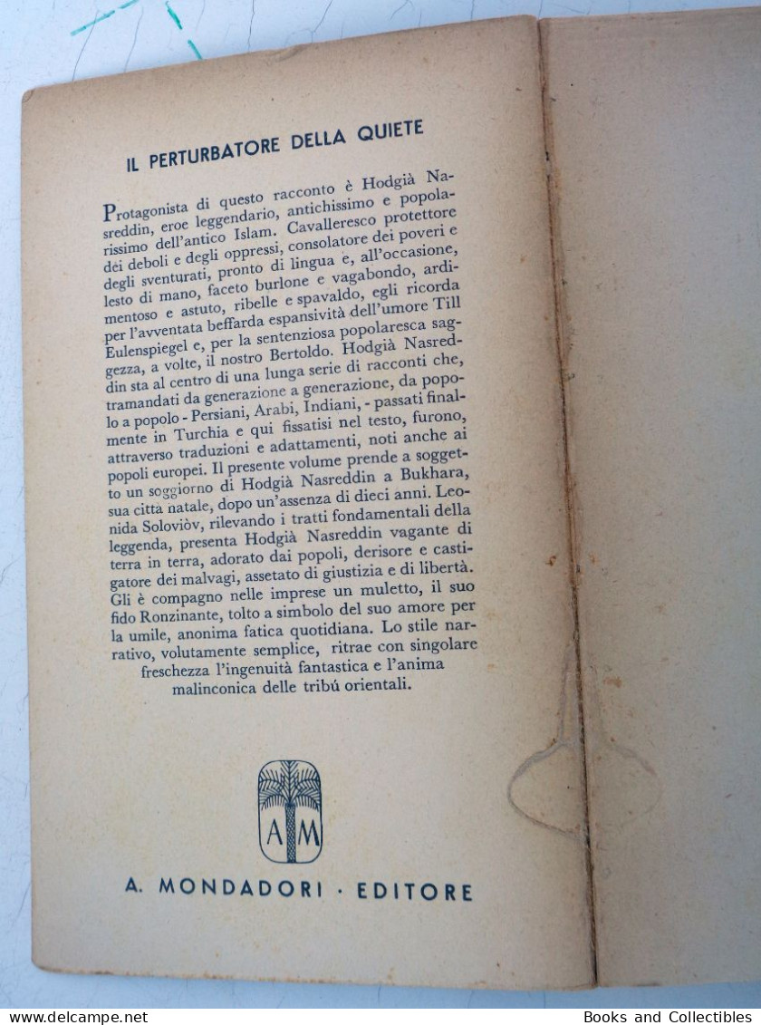 Leonida Soloviòv " IL PERTURBATORE DELLA QUIETE " - Medusa N° 142 - Mondadori, 1942 (XX) * Rif. LBR-AA - Famous Authors