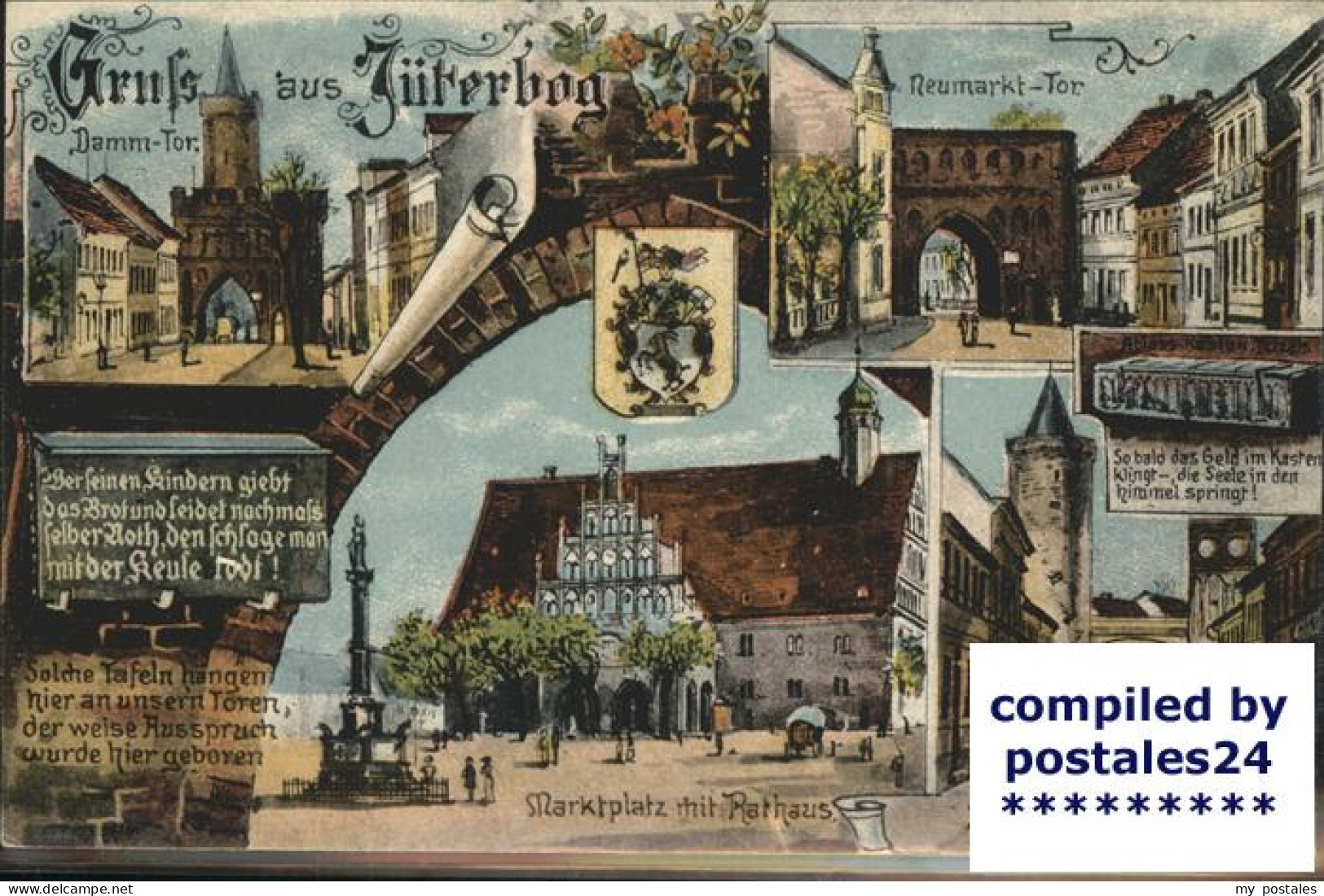 41404565 Jueterbog Dammtor Neumarkt-Tor Marktplatz Rathaus Denkmal Zinnaer Tor W - Jüterbog