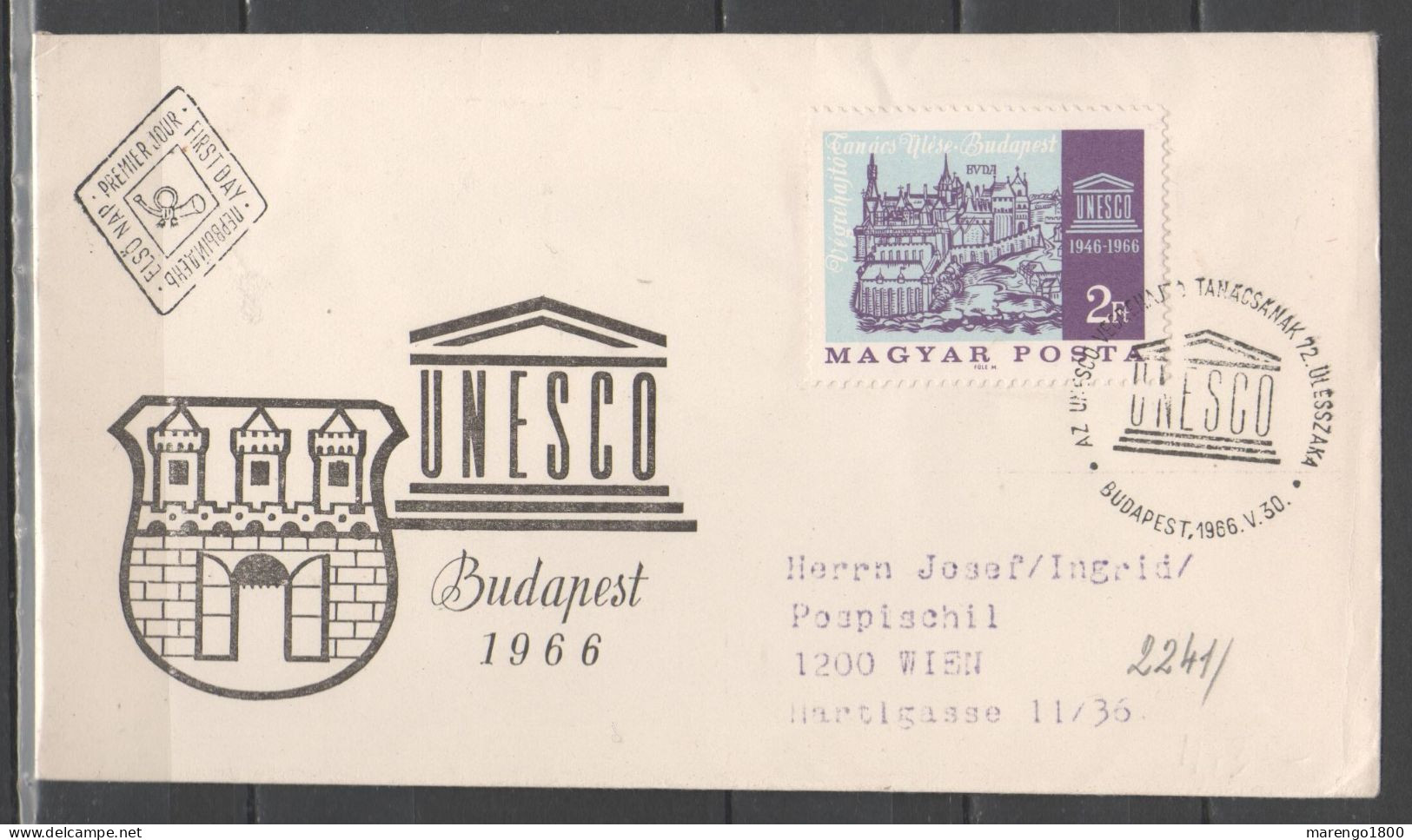 Hungary 1966 - Unesco Fdc - FDC