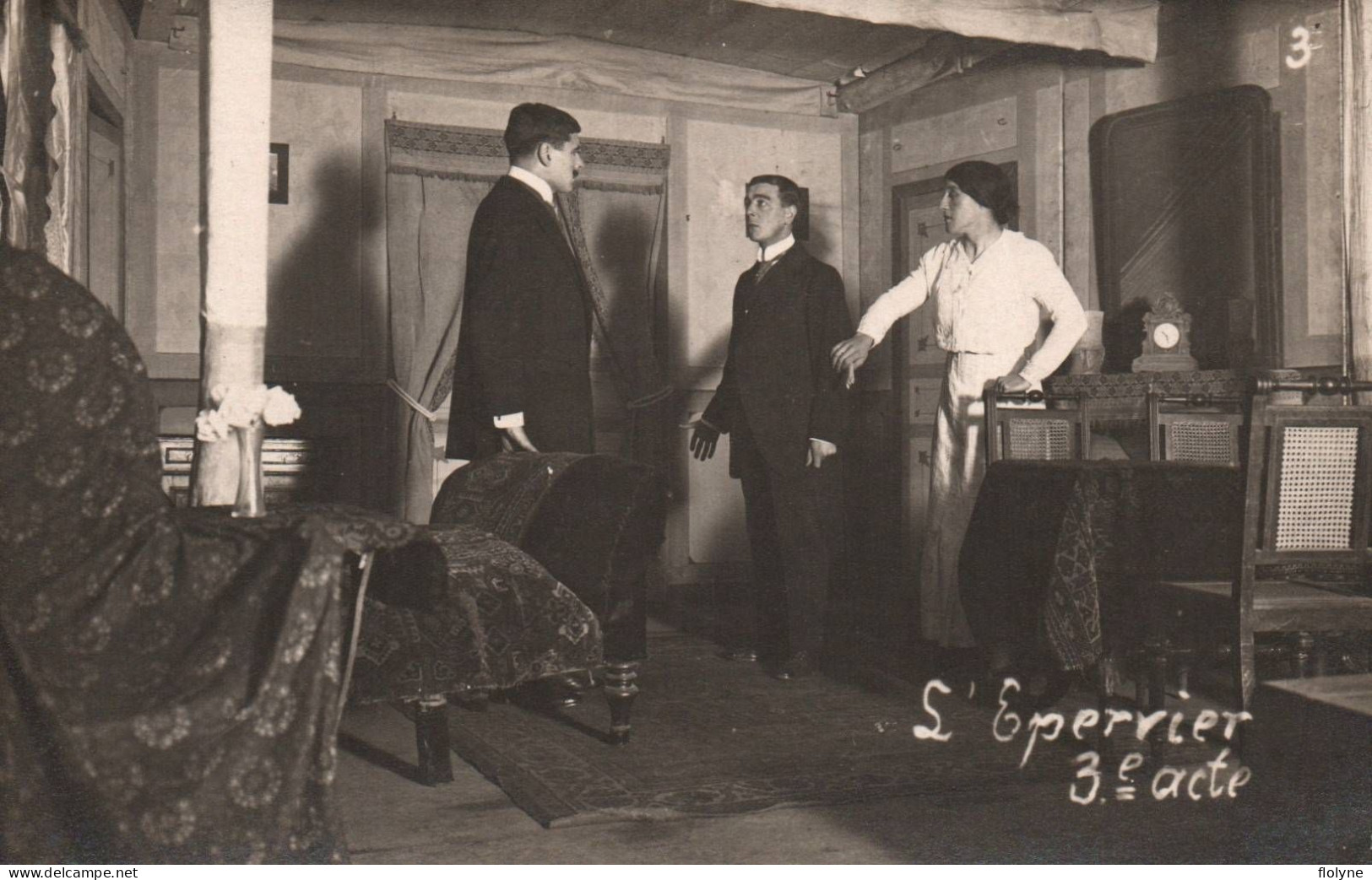 Théâtre - 2 Cartes Photos - L'épervier , Pièce En 3 Actes De Francis De CROISSET - Spectacle Acteurs Artistes - 1914 - Theatre