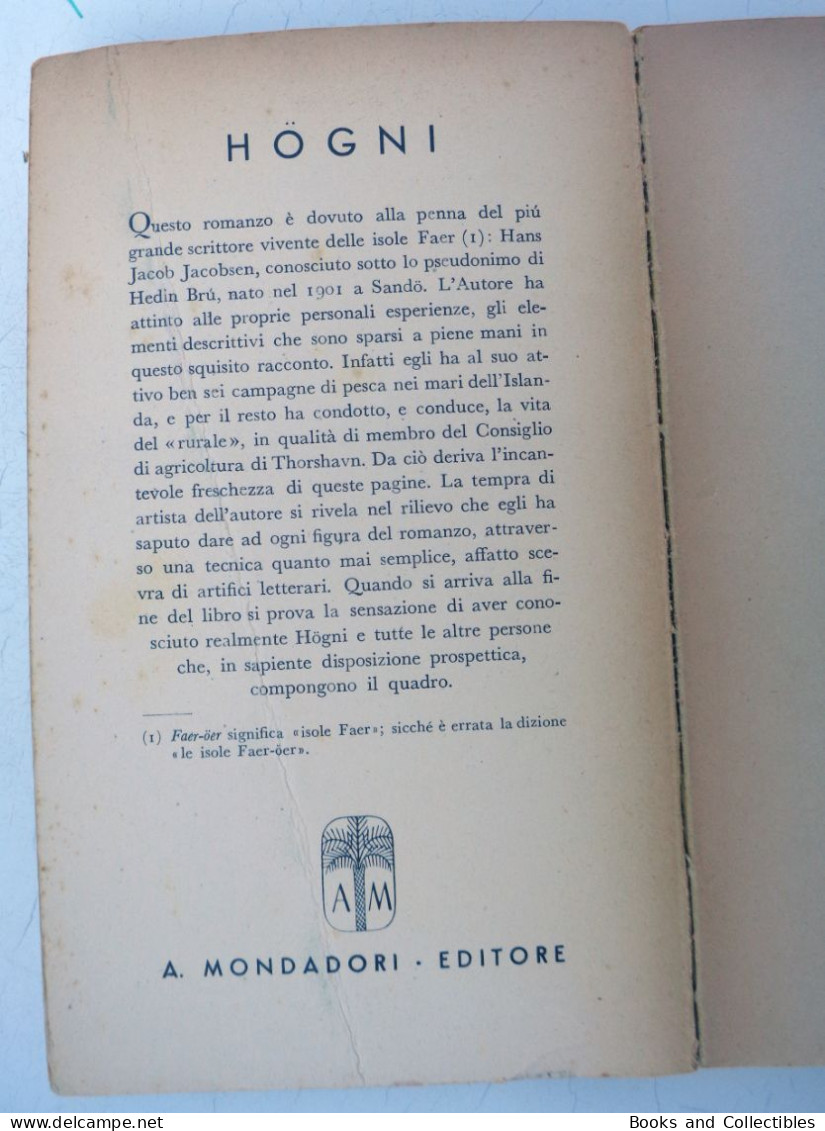 Hedin Brú " HÖGNI. Romanzo Delle Far Öer " - Medusa N° 143 - Mondadori, 1942 (XXI) * Rif. LBR-AA - Grandes Autores