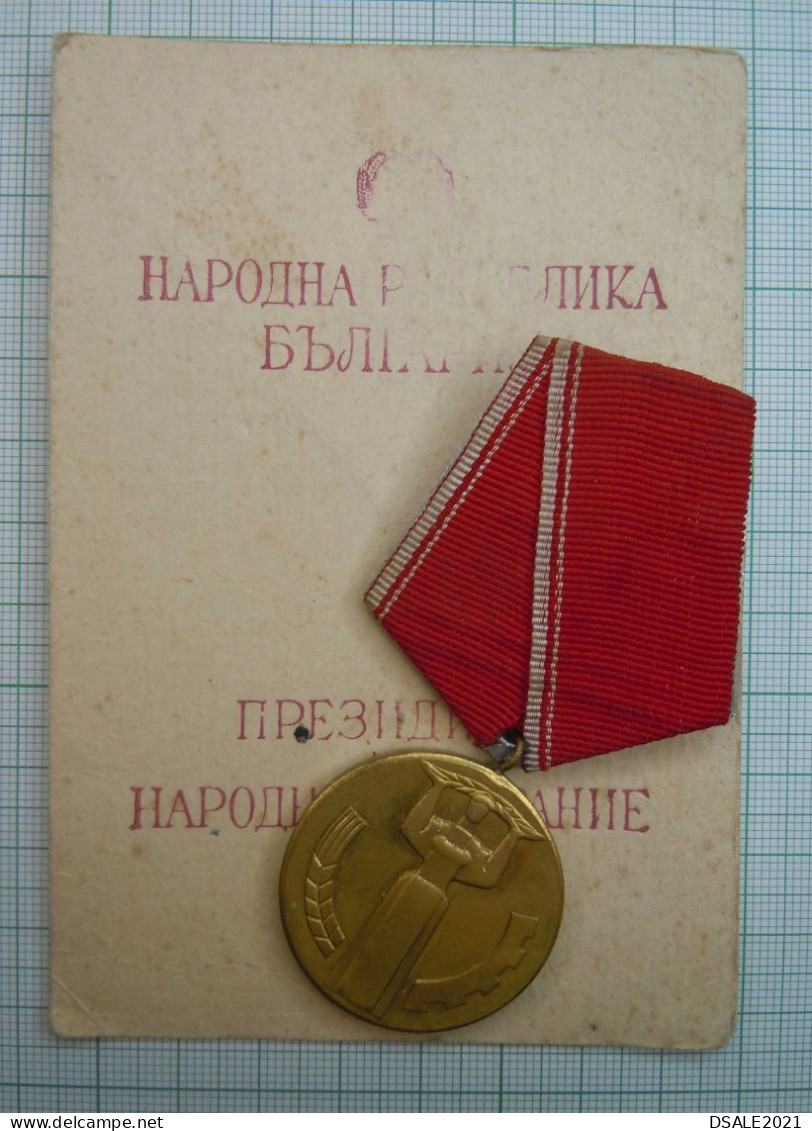 Bulgarie Bulgarien 1969 Bulgaria 25 Years Of People's Power Medal With Official Document, Award (c33) - Altri & Non Classificati