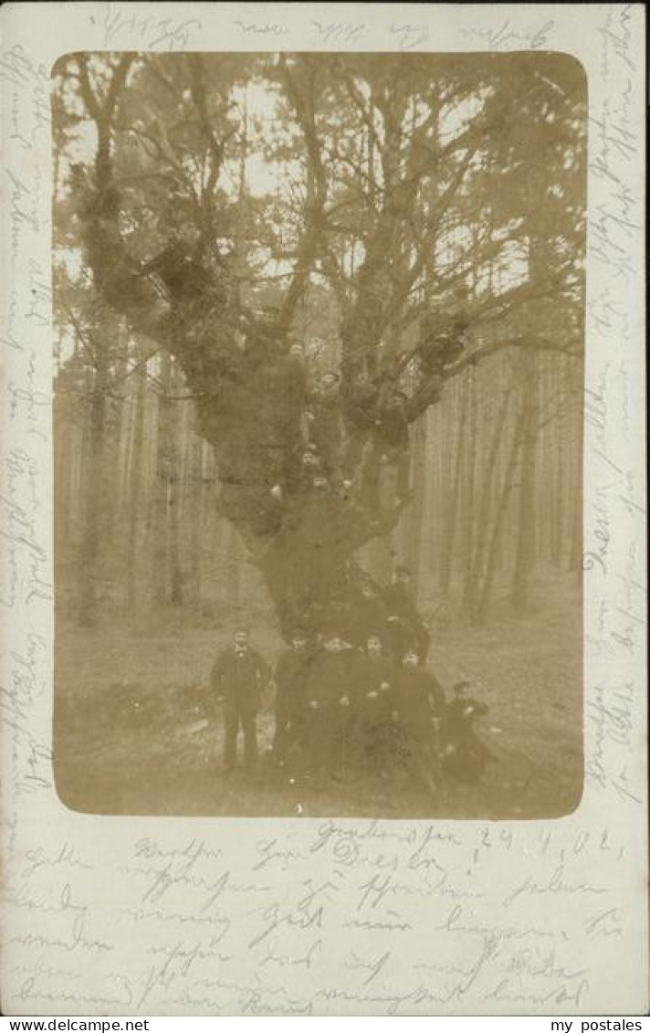 41403350 Oranienburg Gruppenfoto Maenner Auf Und Unter Einem Baum Oranienburg - Oranienburg